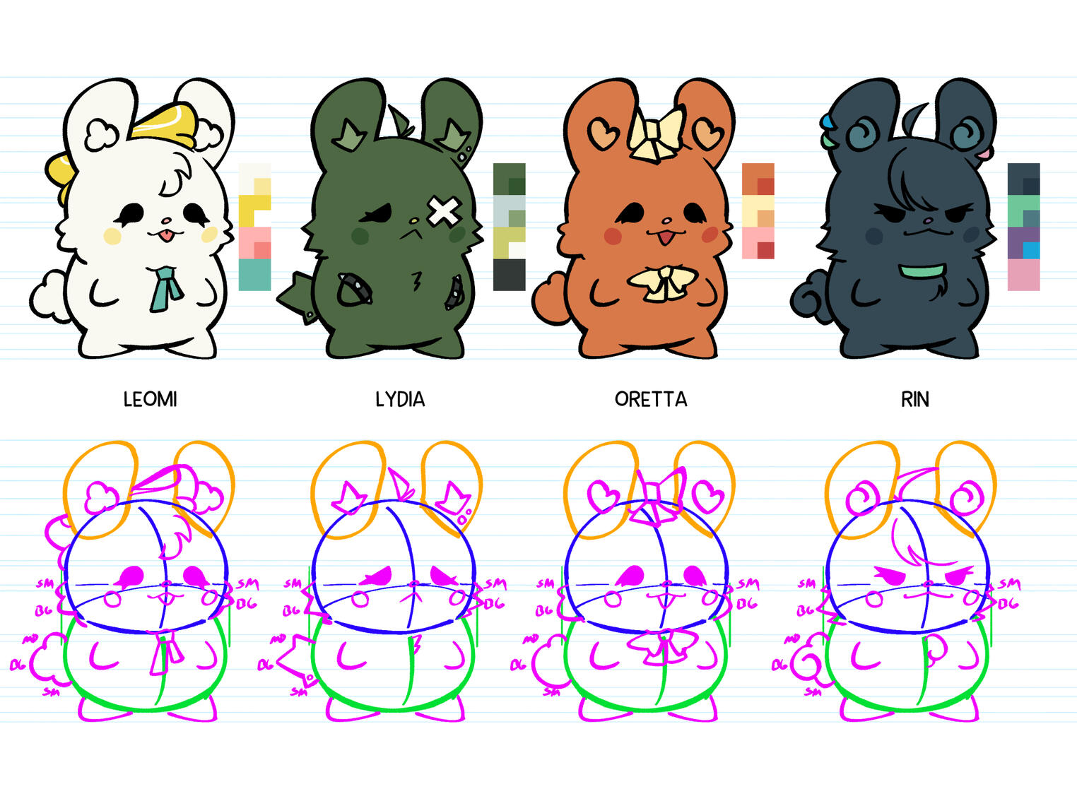 Citrus Buns Model Sheet